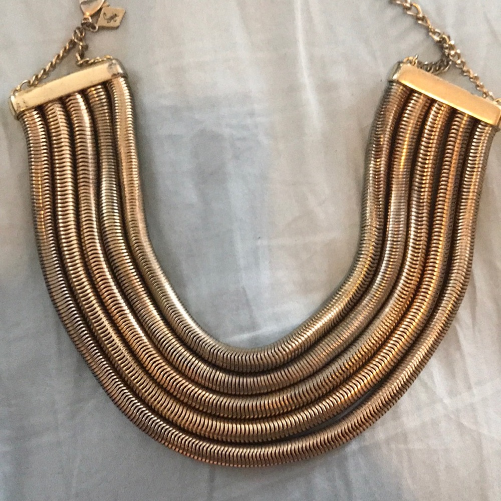 Sequin gold chunky choker necklace